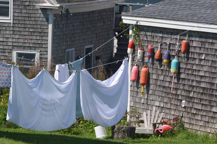 clothes on line and buoys